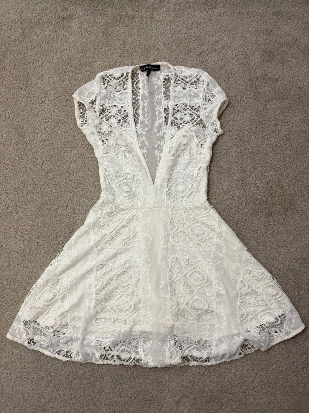 For Love & Lemons White Lace Dress XS